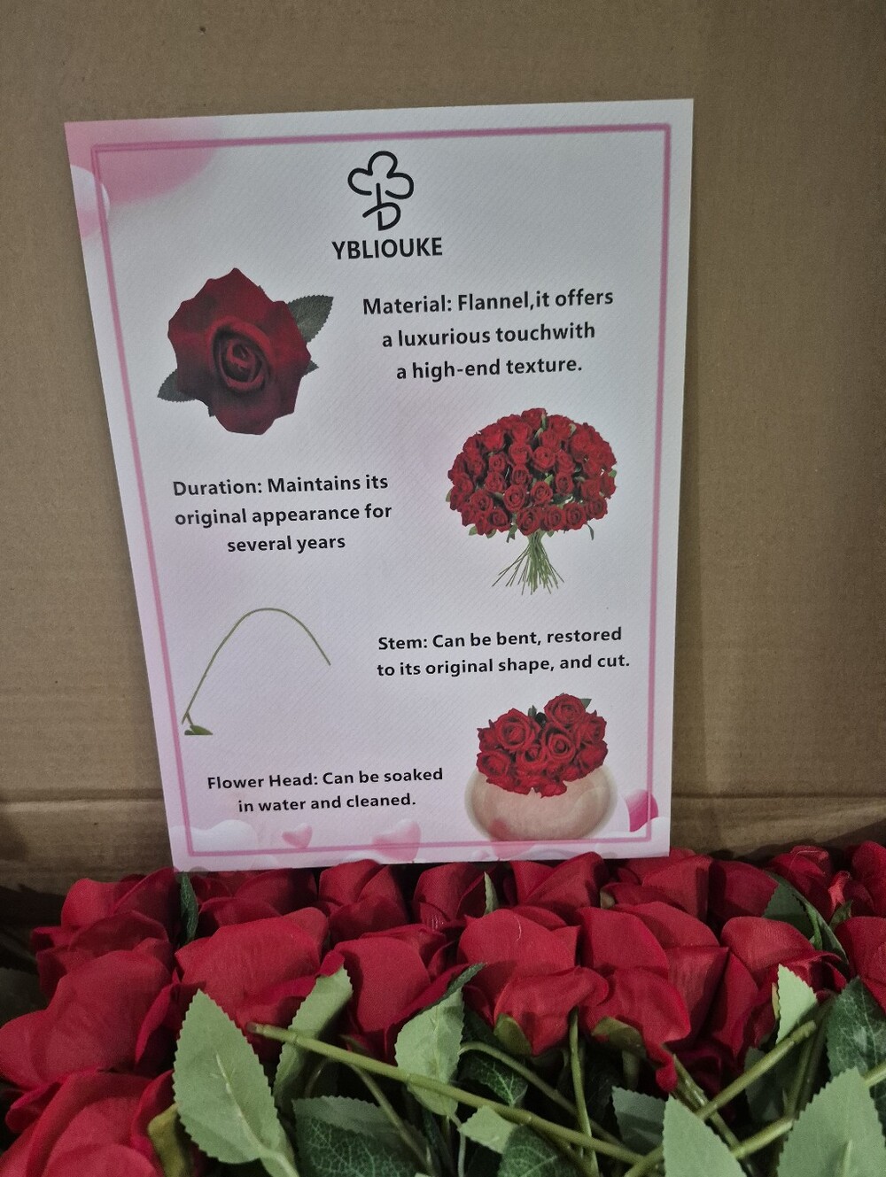 Red Artificial Roses - Picture 2 of 4